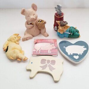 Lot of 6 Pig magnets figurines statues collection